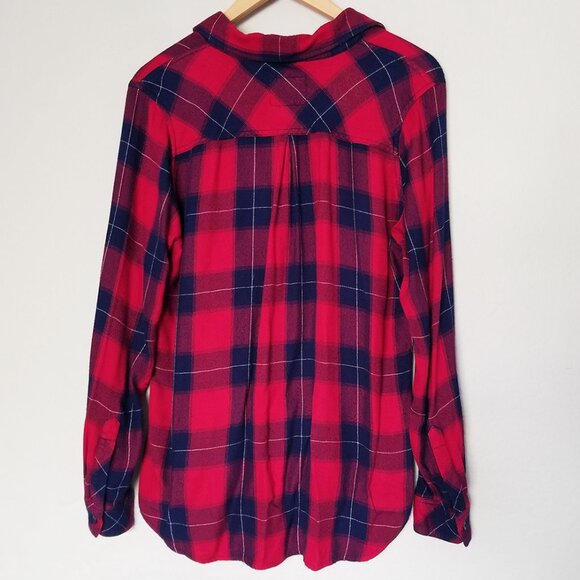 Rails Hunter Plaid Button Down Flannel Shirt M Ruby Navy Check Soft Cozy $178 - Picture 4 of 15